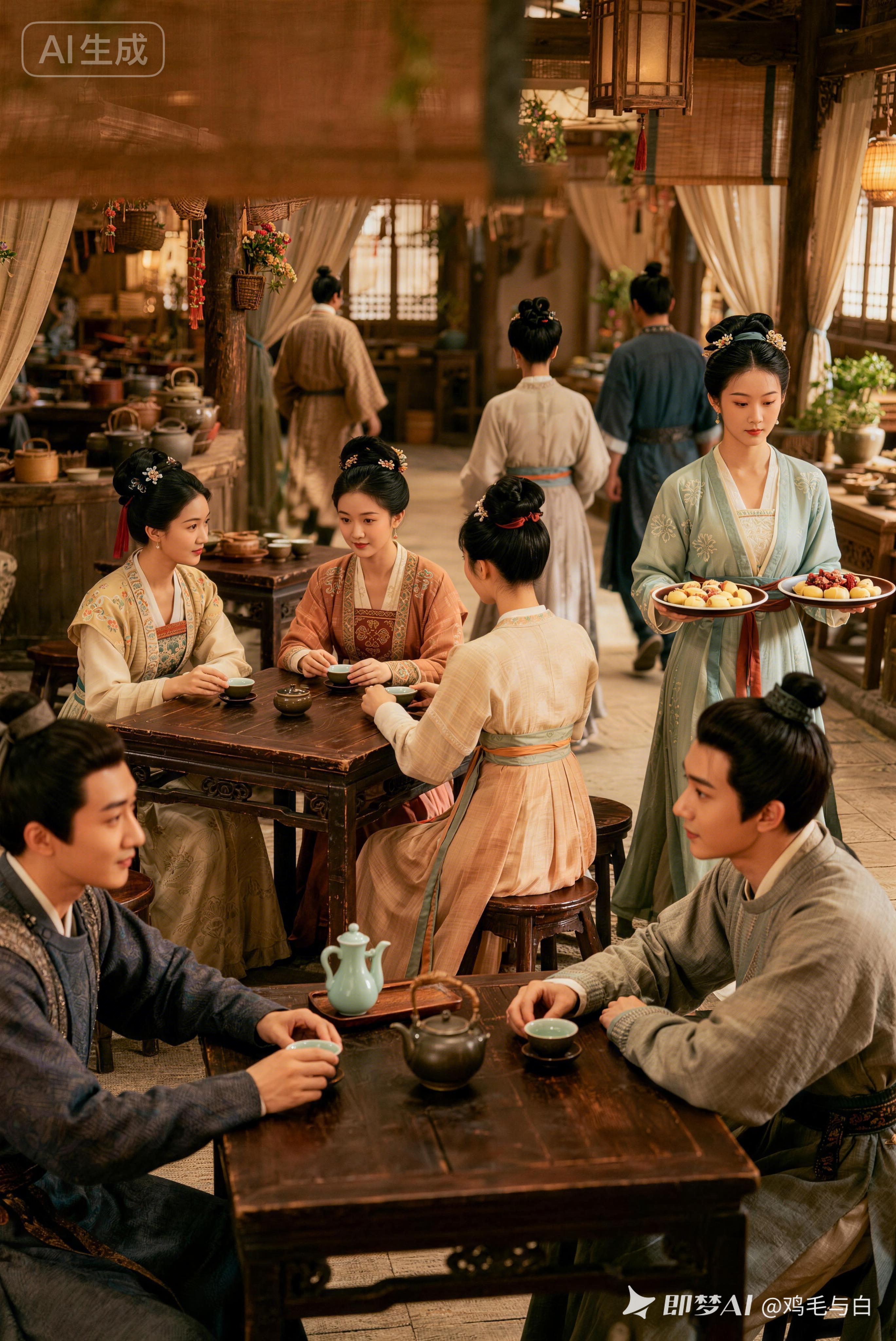 古代茶坊 - 荆州短剧AI公共图片素材