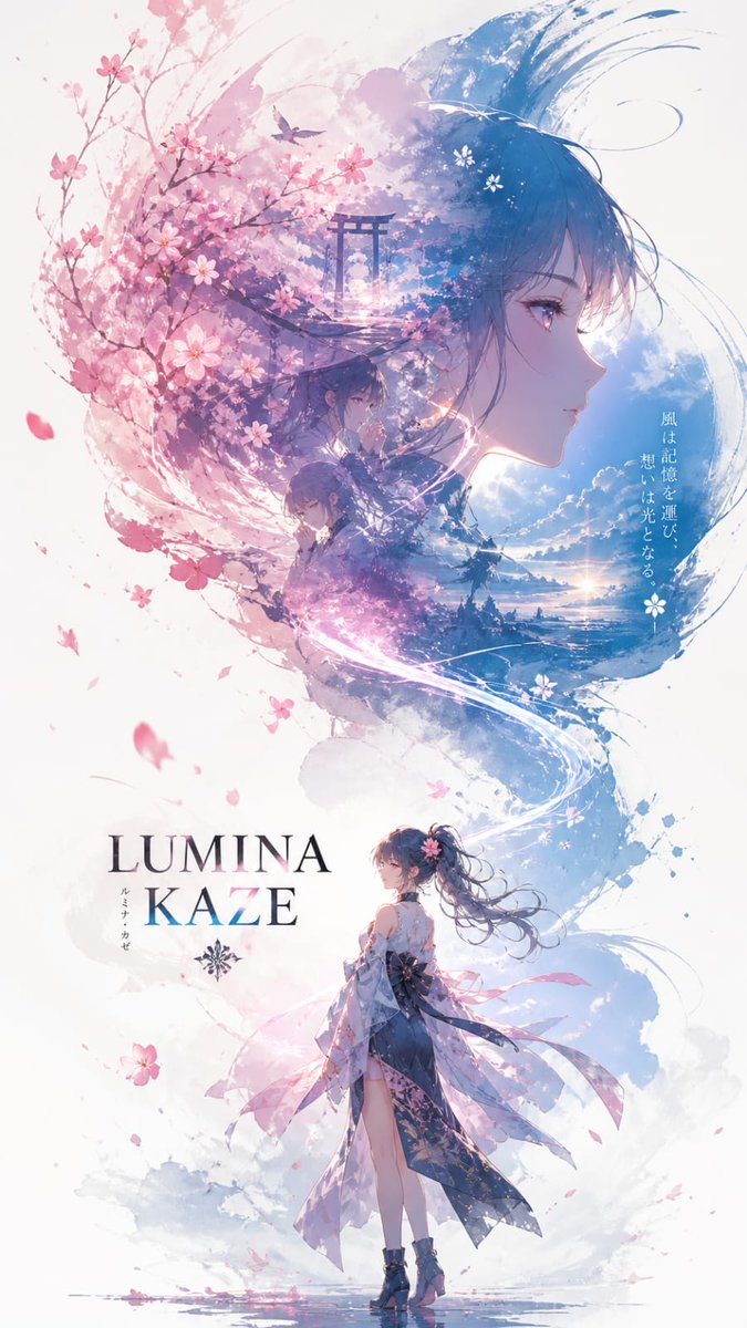 樱花风少女动漫剪影 - 荆州短剧AI公共图片素材